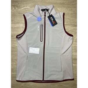*NWT* Men Medium RLX Ralph Lauren Golf Performance Hybrid Mockneck Vest Grey/Red